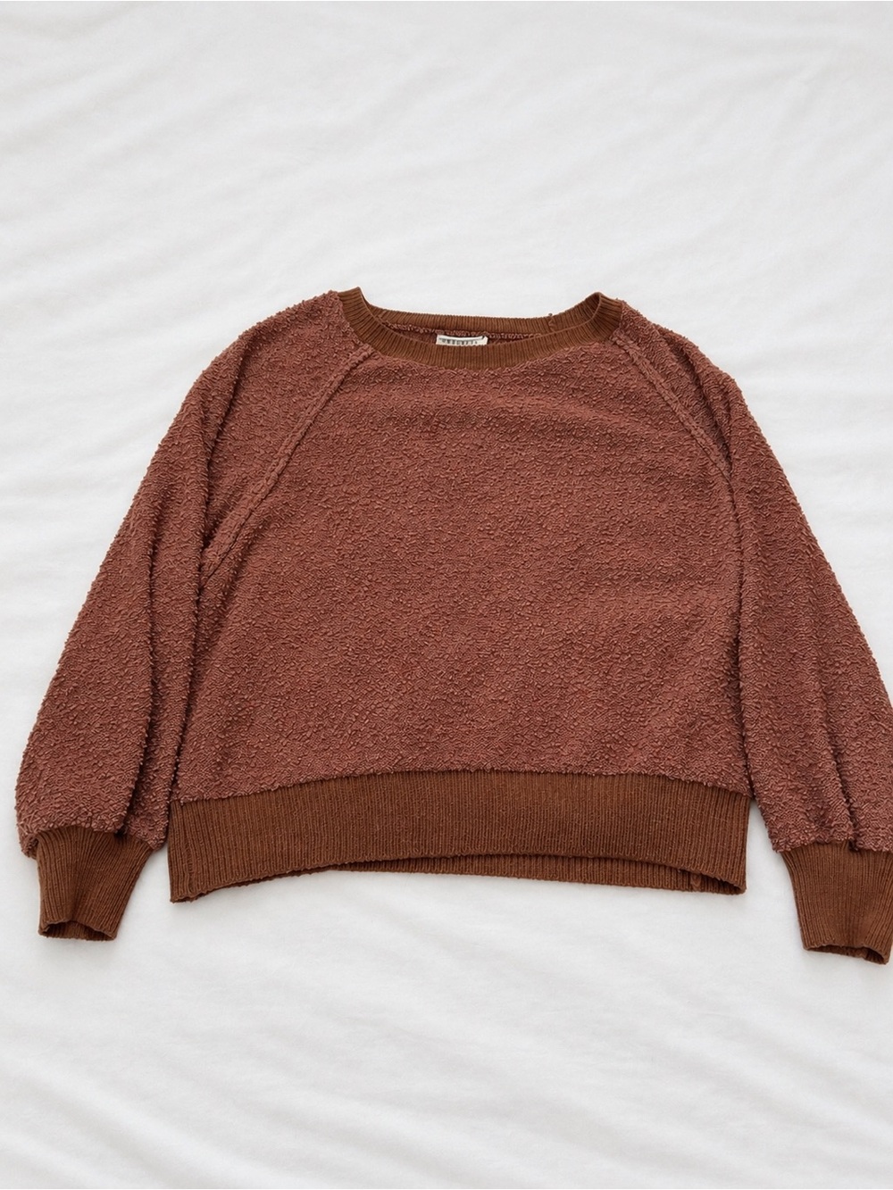 Dreamers Rust Brown Plush Raglan Sweatshirt